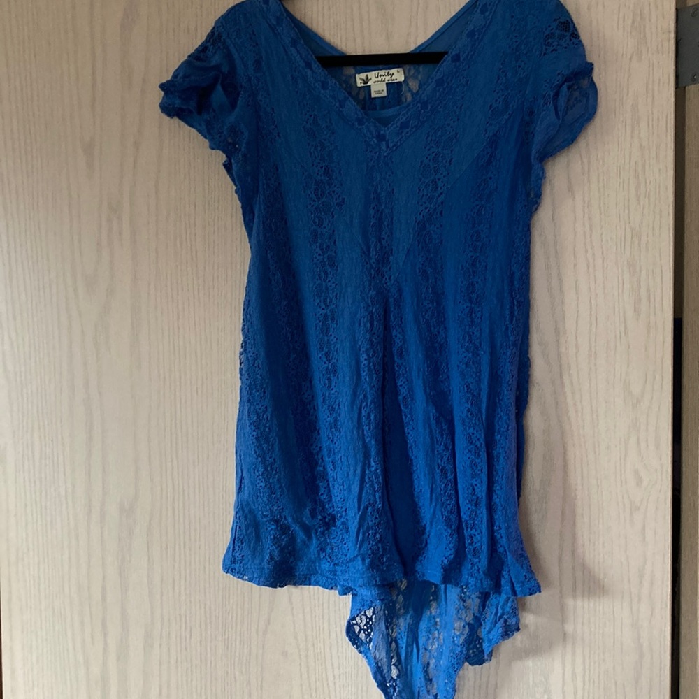 Royal blue woman’s short sleeve top